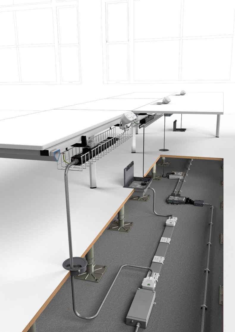 Solutions CMD Powertrack Powerhub Desk Modules Floorbox